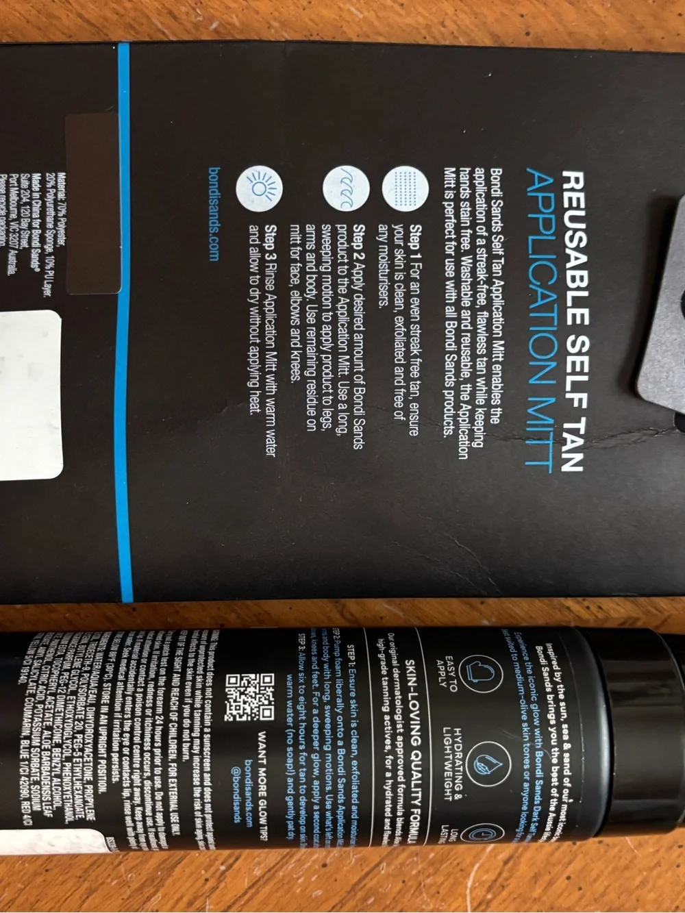 Bondi Sands Black Self Tan Foam with Application Mitt. Dark